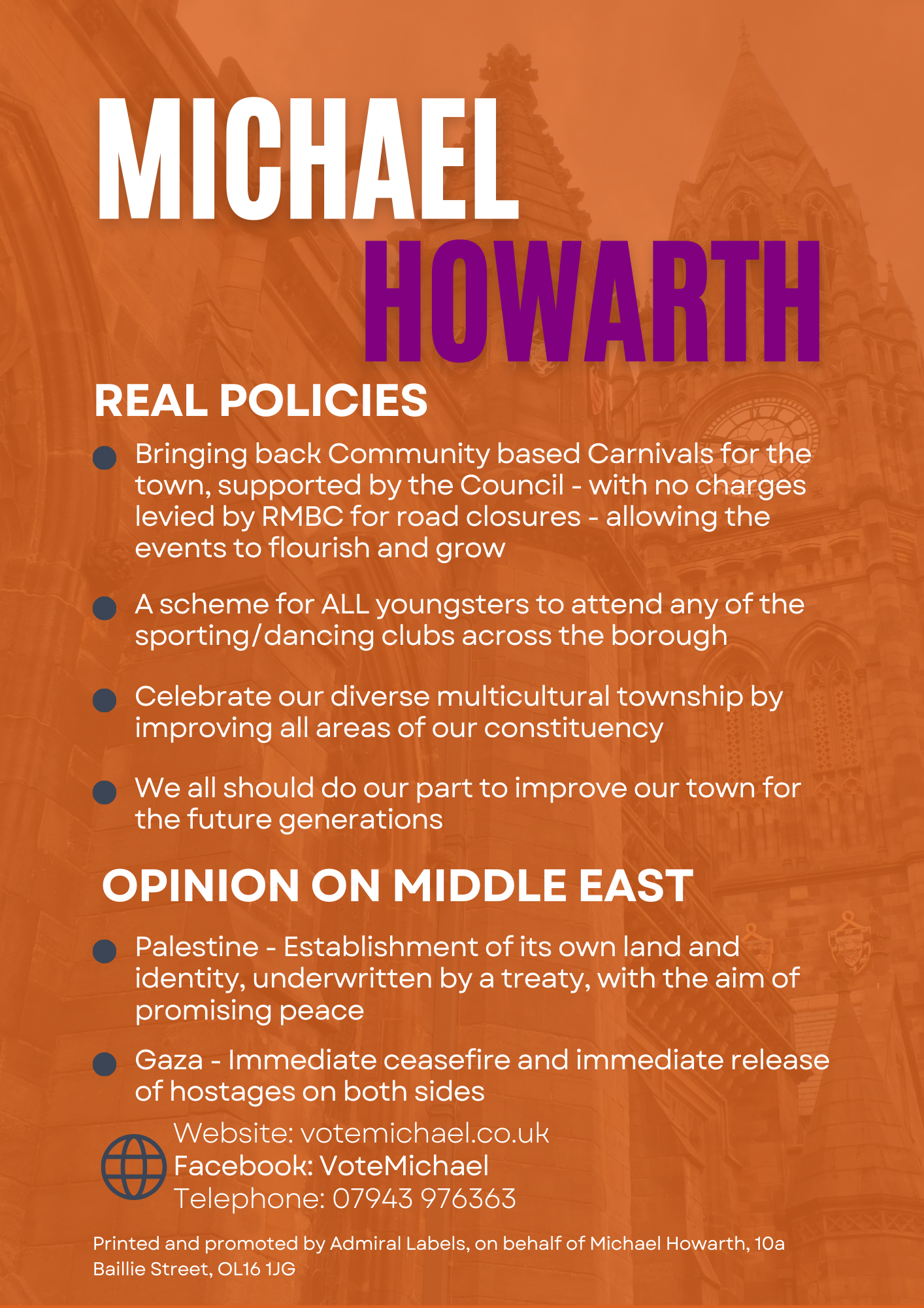 Michael Howarth Vote for Rochdale 2